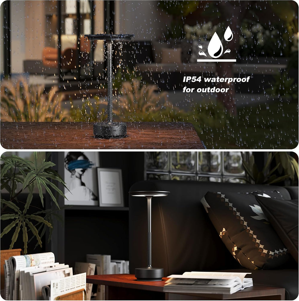 TBBGA 1 Pack Rechargeable Table Lamps Cordless, 5000mAh Outdoor Table Light