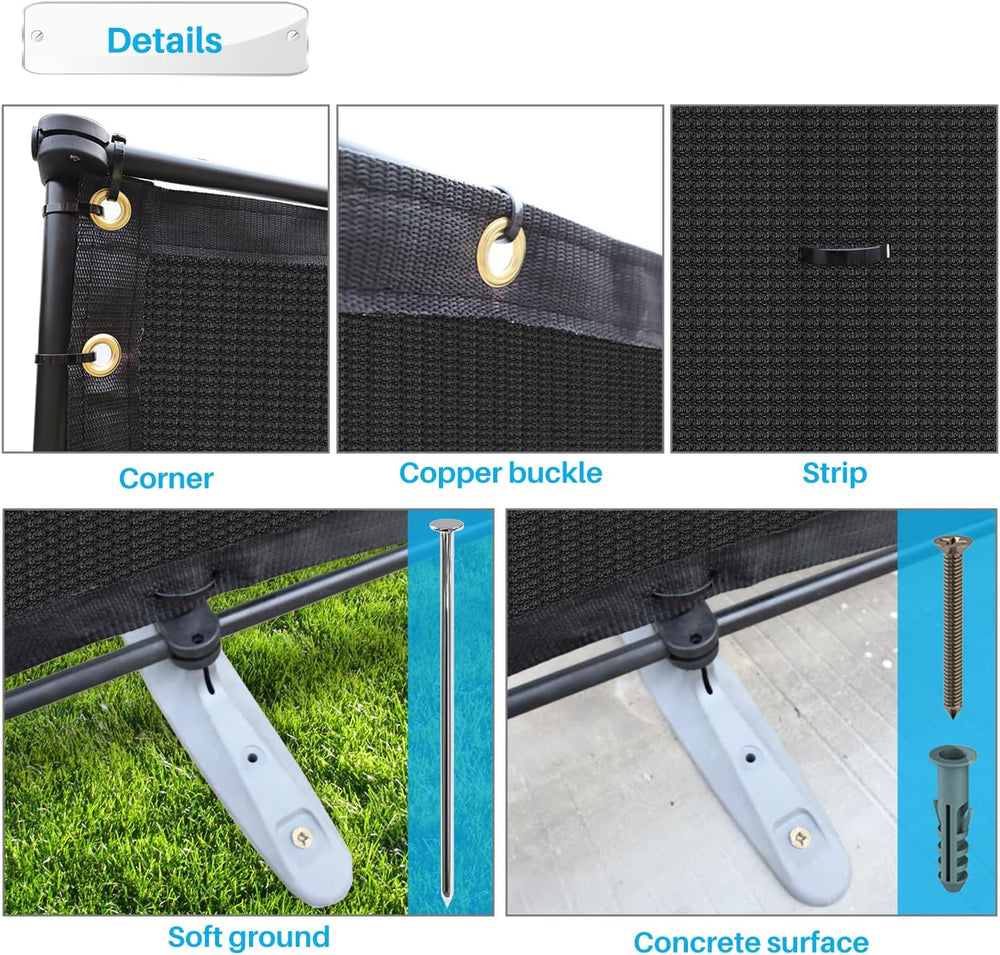Patio 6' x 24' Outdoor Privacy Screen Freestanding Temporary Fence Pa...