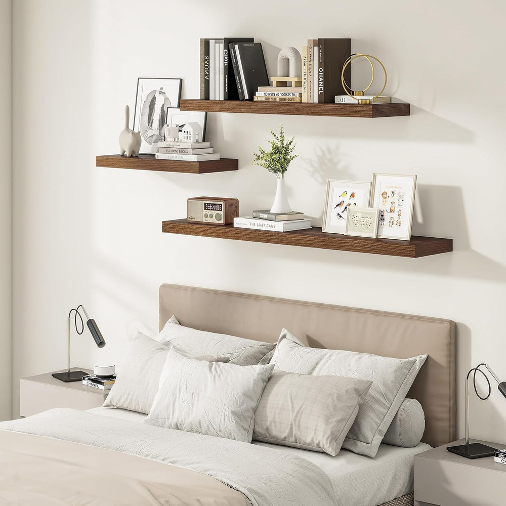 Vivelove Walnut Floating Shelves for Wall 12 Inch Deep, 36" X 12" X...