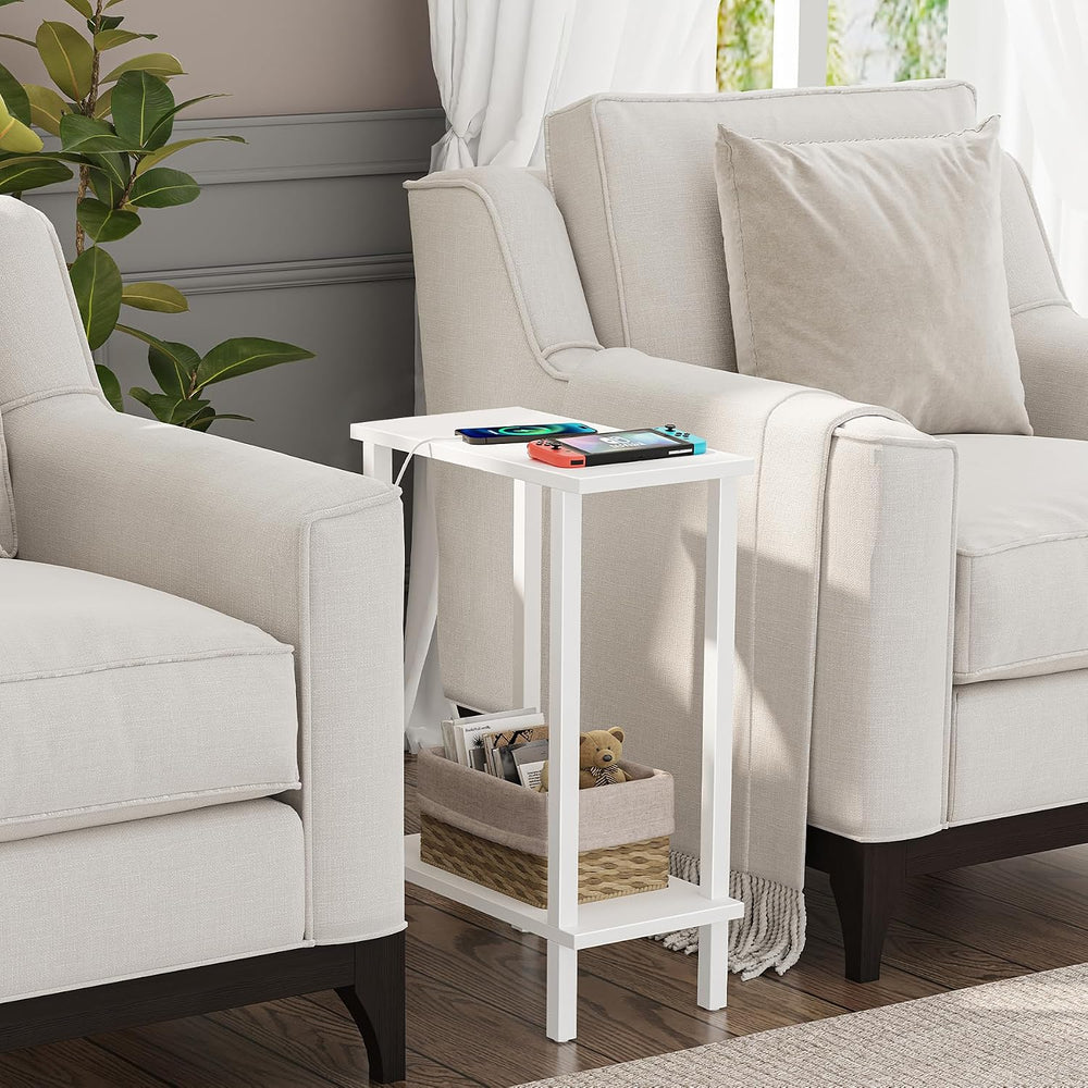 TUTOTAK Narrow Side Table Set of 2, Small End Table for Couch
