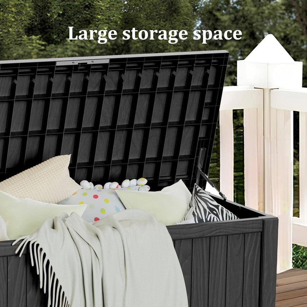 150 Gallon Resin Large Deck Box Organization and Storage Box for Patio, Outdo...