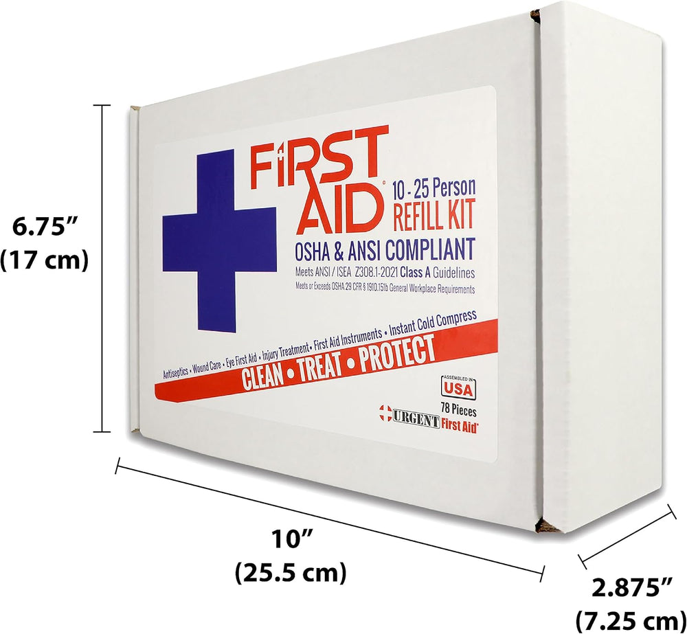 OSHA & ANSI 2021 Class A Refill Kit, 25 Person, 78 Pieces, First Aid Refill