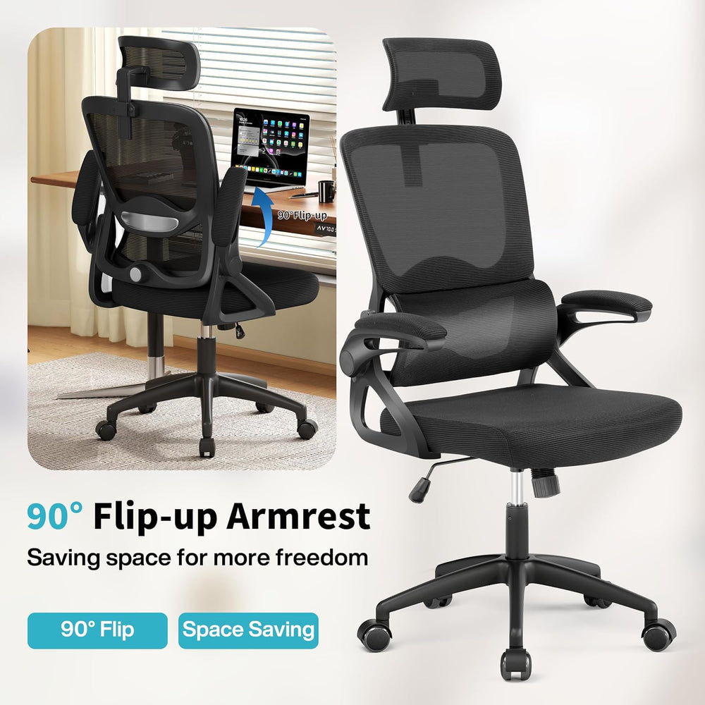 Ergonomic Office Chair,Mesh Office Chair with Lumbar Support,High Back Desk C...