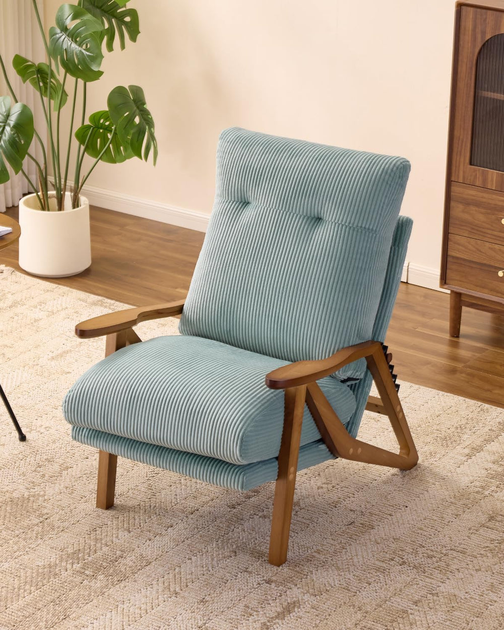 Karl home Mid-Century Adjustable Accent Chair High Back, Teal