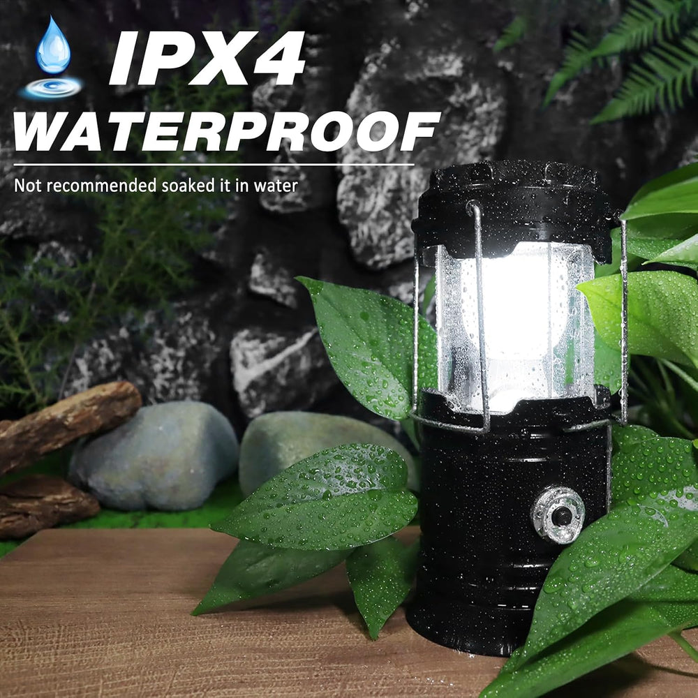 DIBMS 4-Pack Solar Camping Lantern, Collapsible Flashlight Emergency Lights