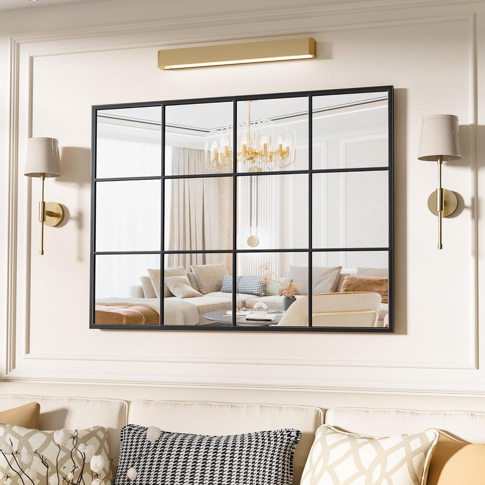 Suidia Wall Mirror, 30" x 40" Window Decorative Mirrors, Metal Fram...