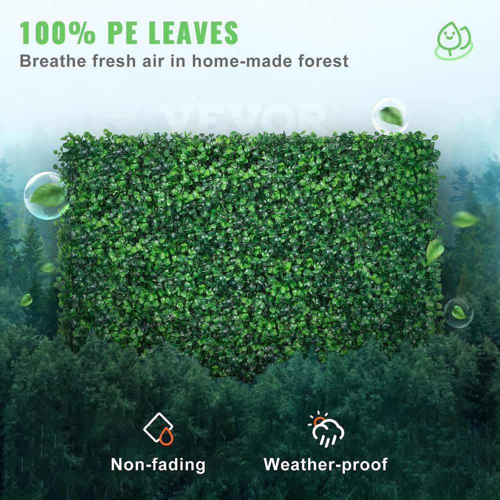 VEVOR 12PCS Grass Wall Panels, 24 x 16 in for 32 Sq Ft, Boxwood Hedge Wall Pa...