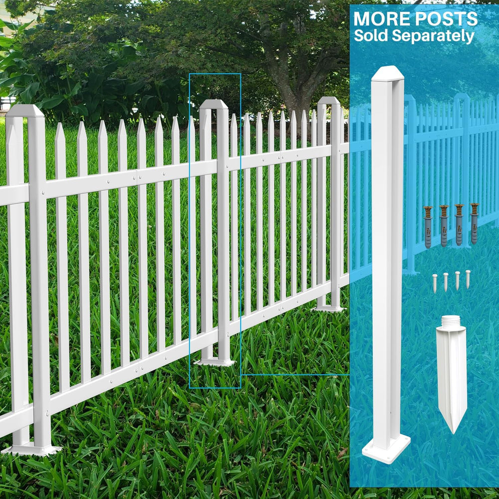 Patio Vinyl Picket Fence Panels 30/ High x 84/ Wide White PVC Decorative for ...