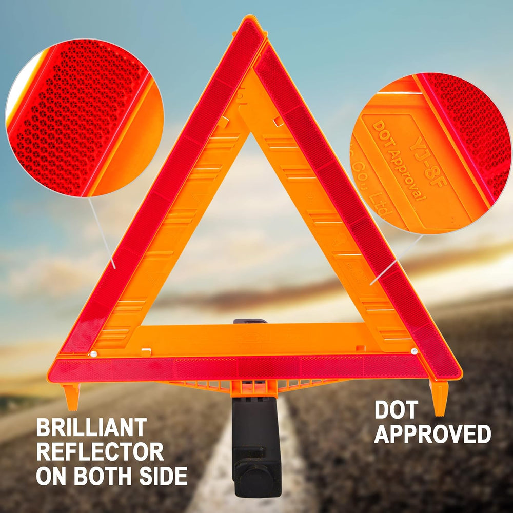 CARTMAN 3PK DOT Approved Foldable Road Safety Warning Triangles