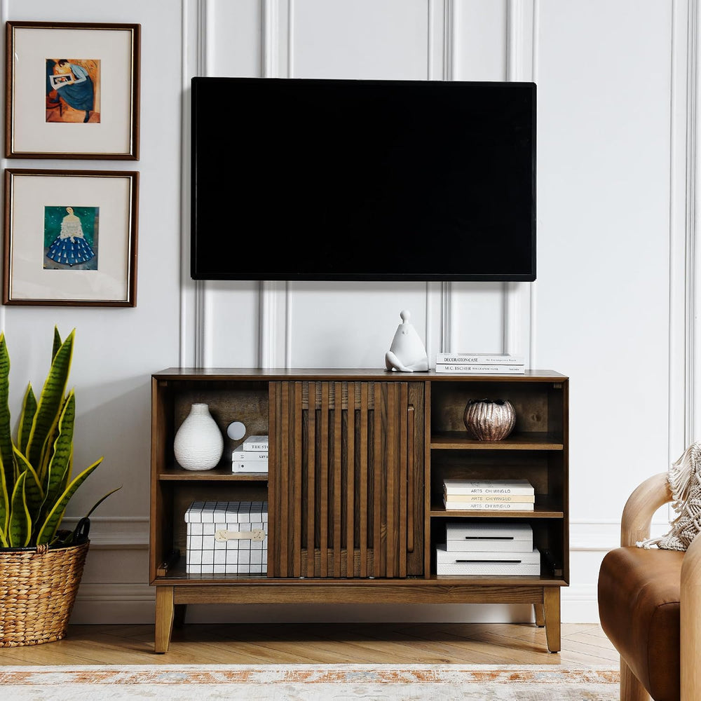 LKTART 47.3" Mid Century Modern Sideboard Buffet Cabinet with Sliding Door