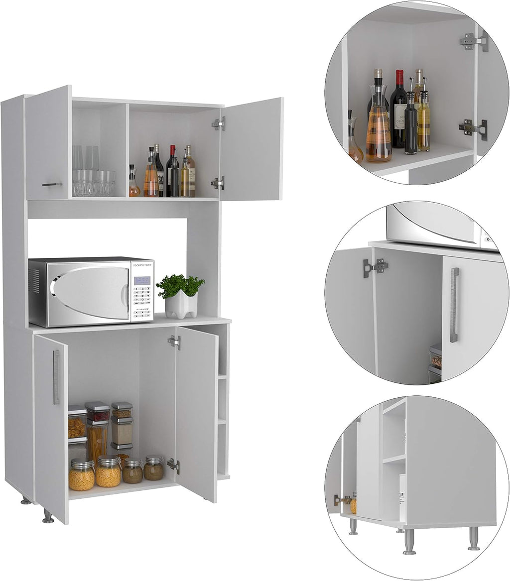 3 Shelf Pantry Cabinet White