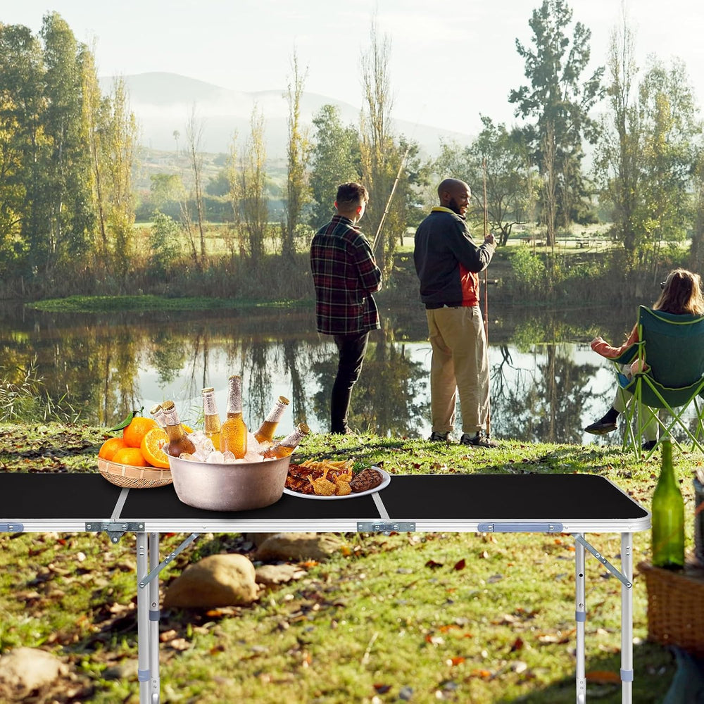 6.0 Ft Folding Portable Camping Table Black
