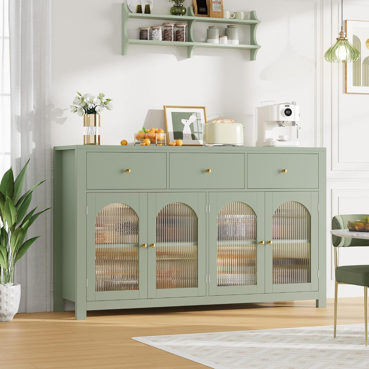FINETONES Buffet Cabinet with Storage, Kitchen Storage Cabinet for Home