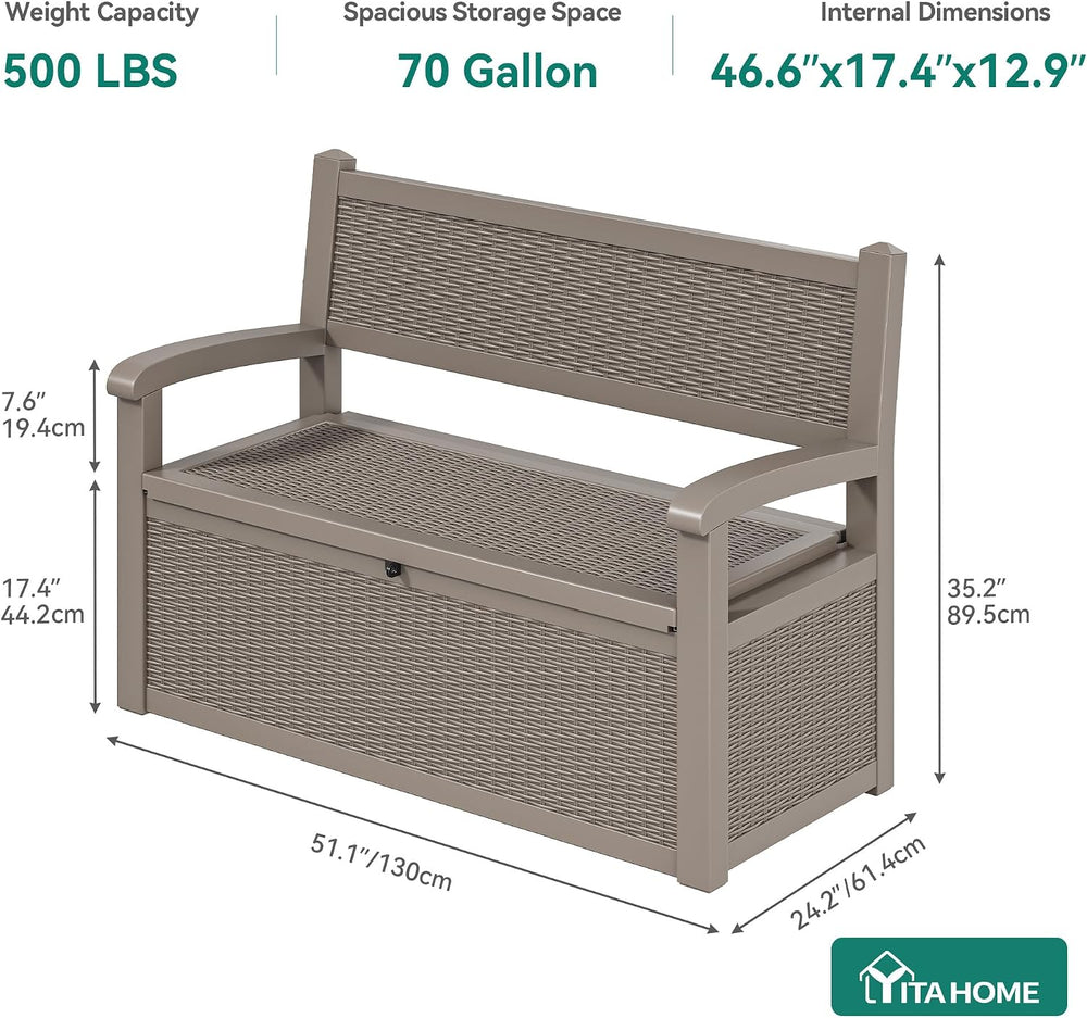 YITAHOME 80 Gallon Storage Bench Deck Box