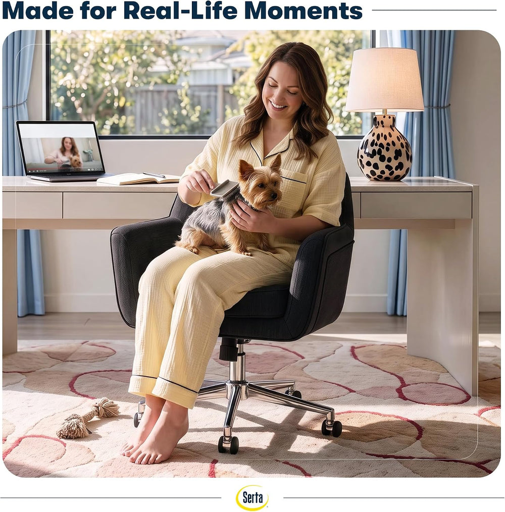 Serta Ashland Home Office Desk Chair with Button Tufted Mid-Back, Memory Foam...