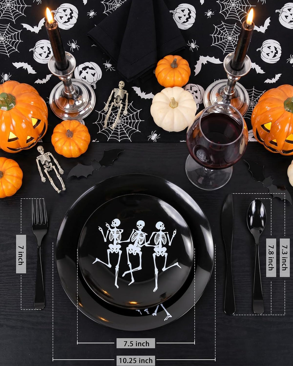 Hioasis 125 Pcs Halloween Plates for Party