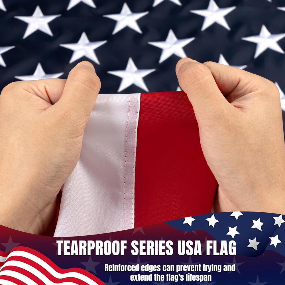 AOKIIE 5x8Ft American Flags for Outside, Heavy Duty Nylon US Flag TearProof