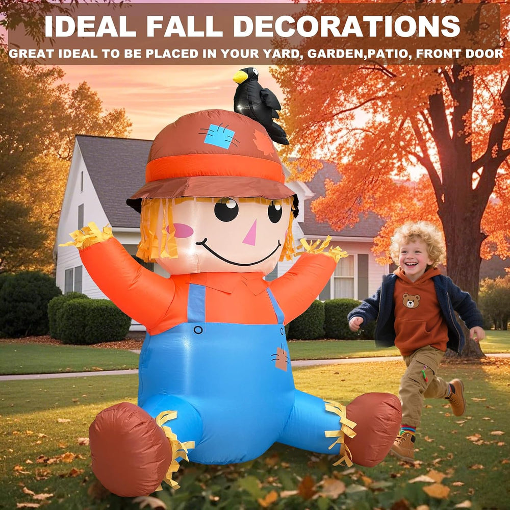 4FT Fall Thanksgiving Inflatables Outdoor Decorations with Built-in LEDs