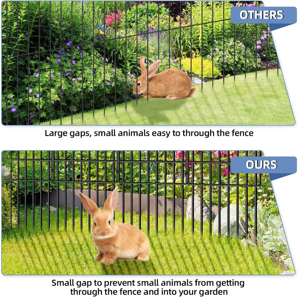 25 Pack Garden Animal Barrier Fence, 17in(H) x27ft(L) No Dig Decorative Fence...
