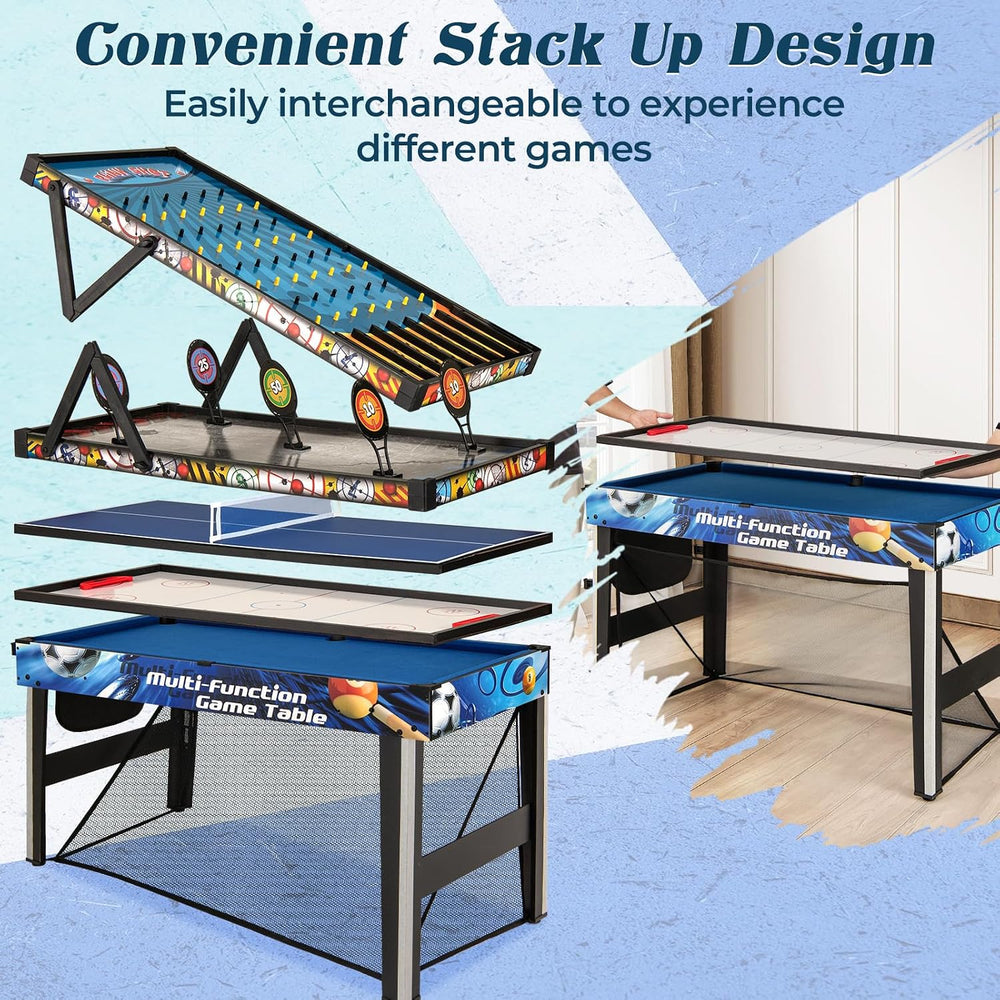Goplus 10-in-1 Multi Game Table, 48" Combo Game Table with Billiard, Tab...