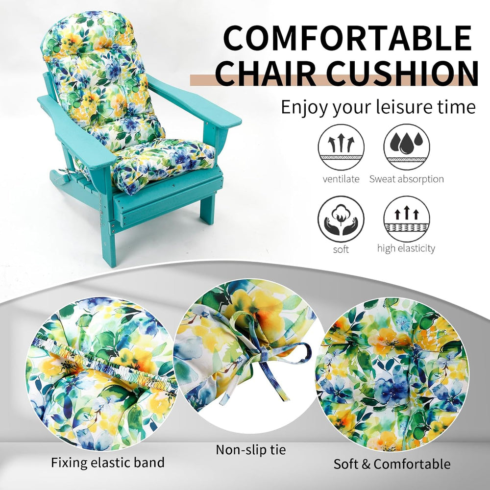 Adirondack Chair Cushions Set of 2, High Back Patio Chair Cushions 48 x 19.7 ...