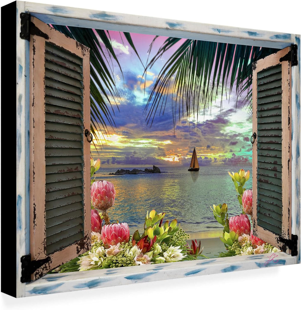 Leo Kelly 'Tropical Window to Paradise III' Canvas Art
