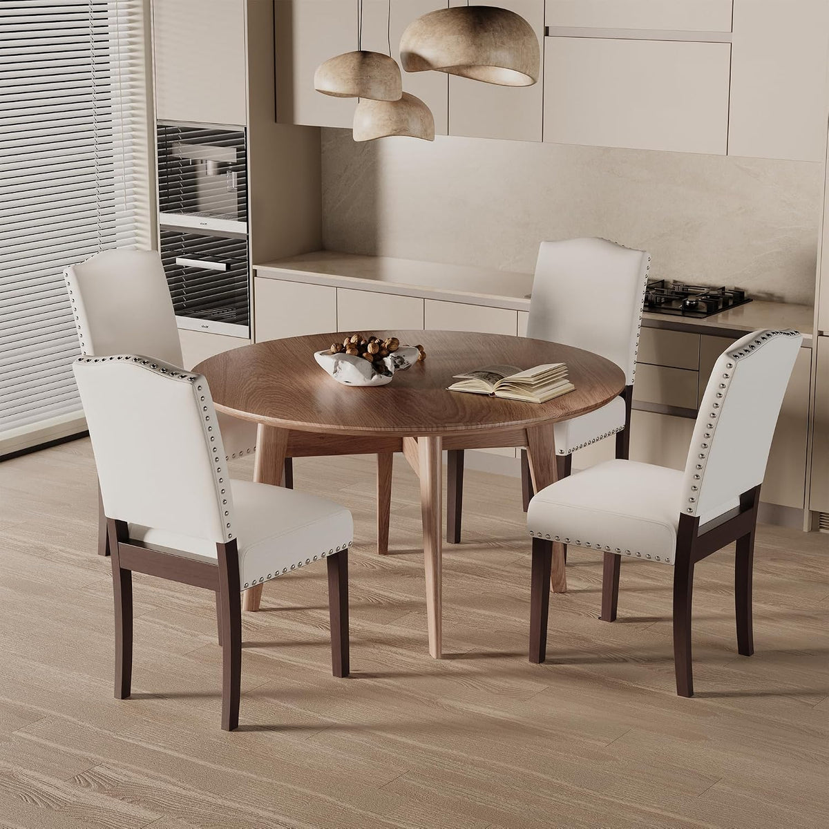 Upholstered Dining Chairs Set of 2 with Thickened Seat Cushion