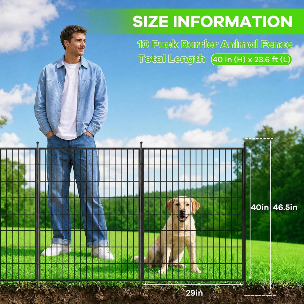 Garvee Garden Fence, 40in(H) x 23.6ft 10 Pack Garden Fencing Animal Barrier