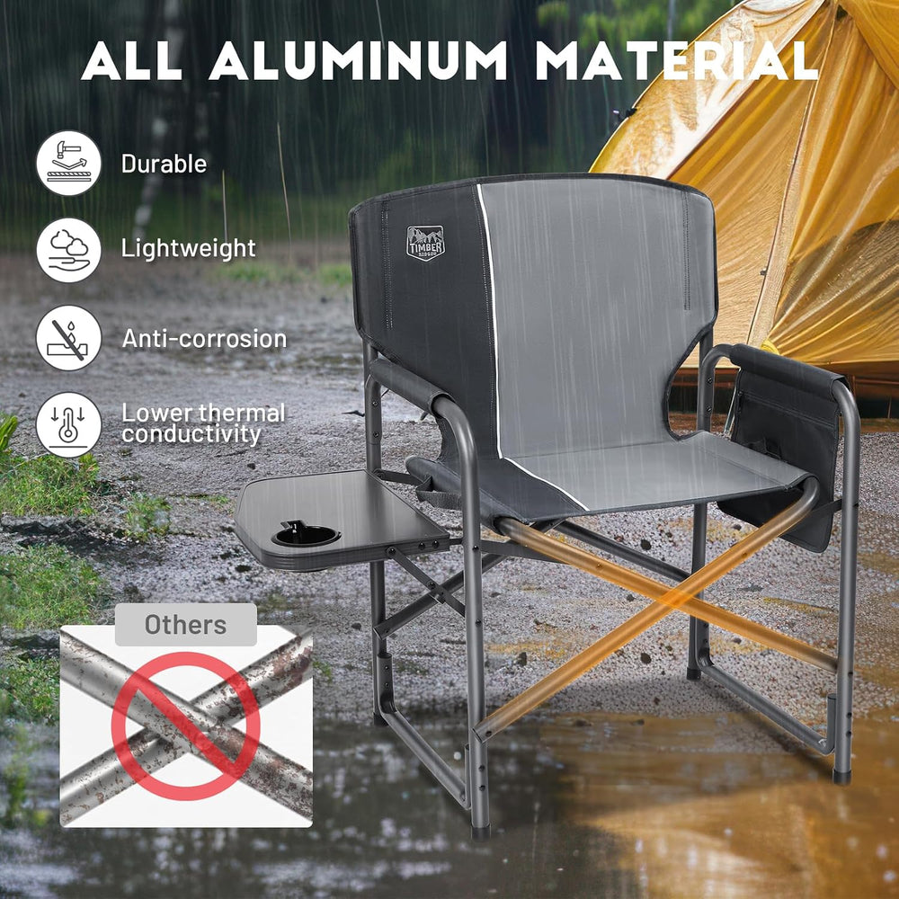 TIMBER RIDGE Aluminum Oversized Camping Chair, Support 400lbs