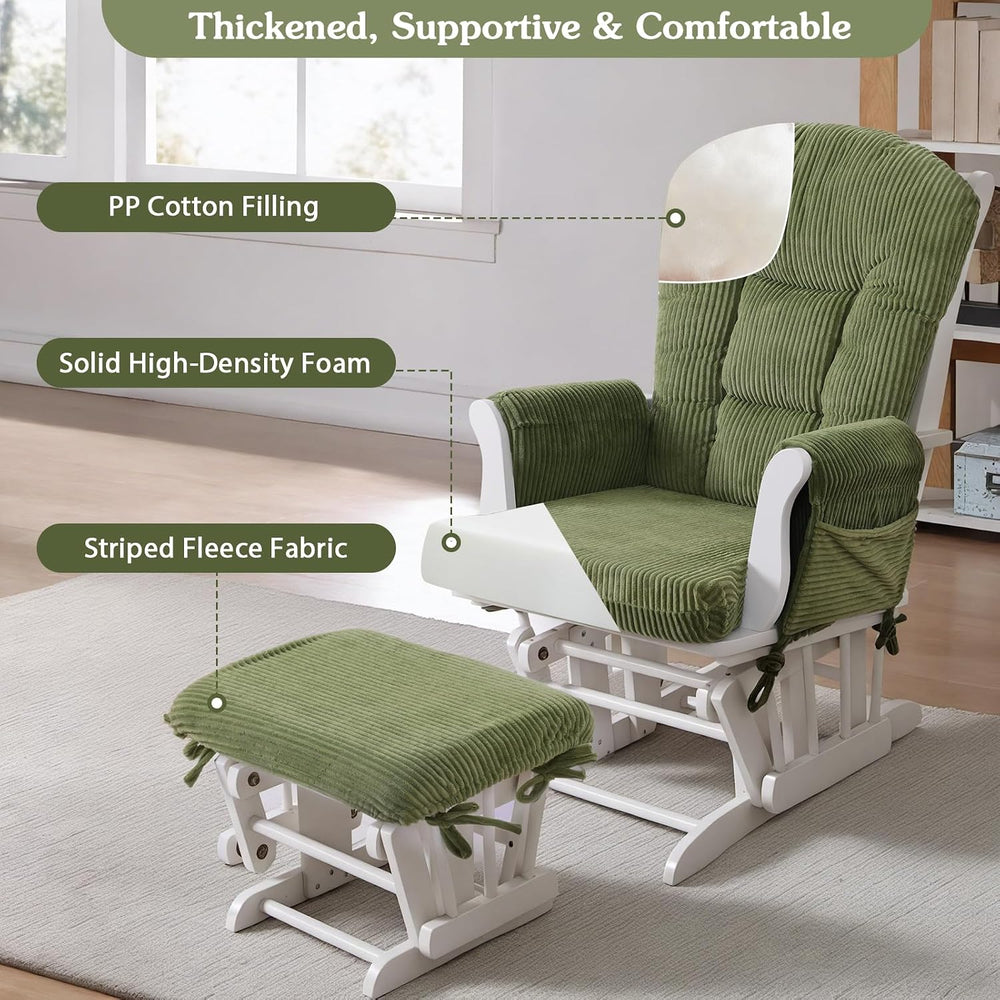 ANMINY 5PCS Glider Rocker Replacement Cushions, 29.5"H Back 3.9"Thi...