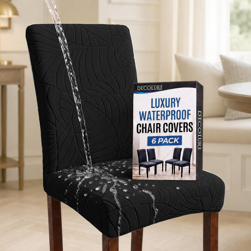 Waterproof Dining Chair Covers Set of 6 - 3 Layers Thick Fabric Parsons Chair...