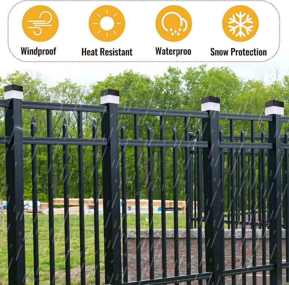 Hicarer 12 Pack Solar Fence Post Cap Light 2 x 2 Solar Light,Warm Yellow