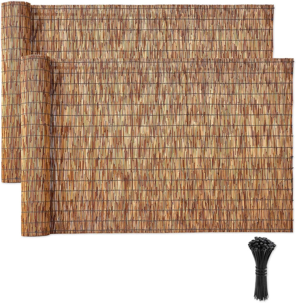 VEVOR Natural Reed Fencing, 4 ft x 13.12 ft, 2 Pack Decorative Natural Reed F...