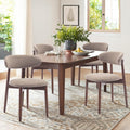 COLAMY Wooden Dining Chairs Set of 4, Upholstered Kitchen Side Chair, Camel