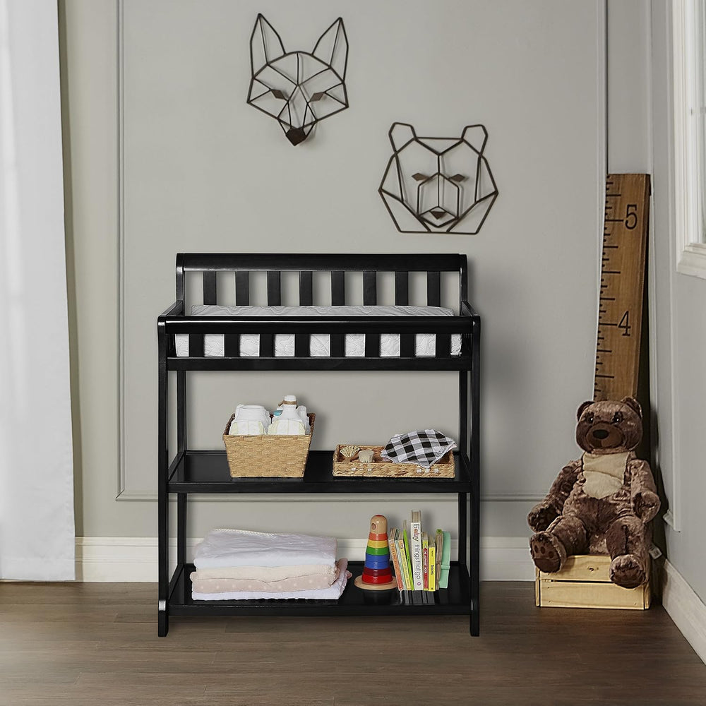 Dream On Me Ashton Changing Table, Black , 34x20x40 Inch (Pack of 1)