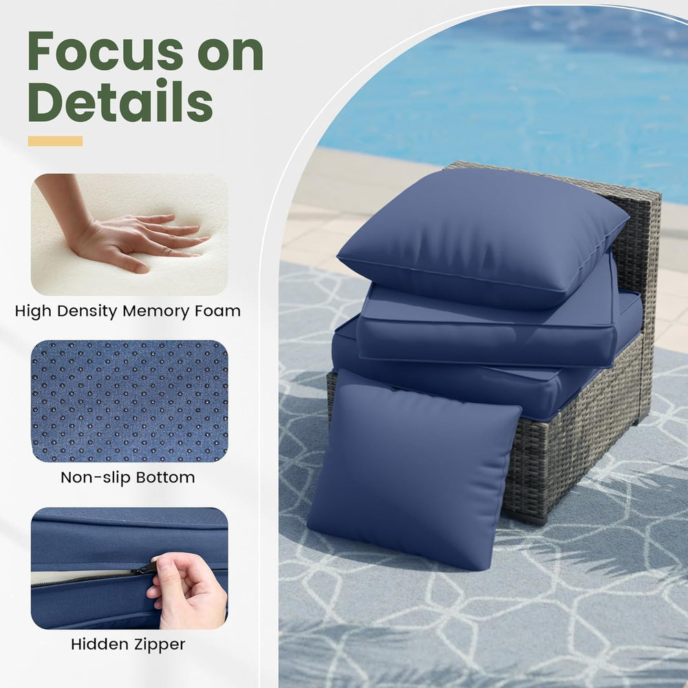 UDPATIO Outdoor Chair Cushions Set of 4 for Patio Furniture, Replacement Cush...