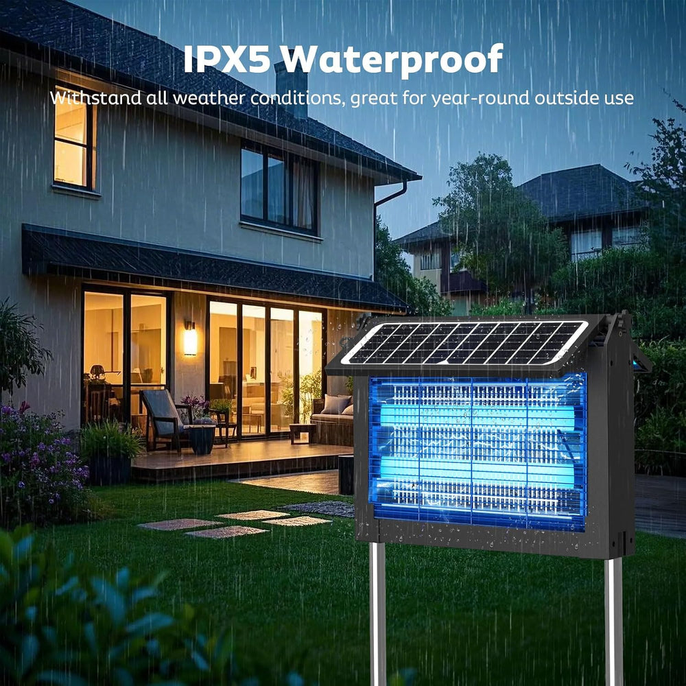 OnBeam Solar Bug Zapper Outdoor, Dual Solar Powered 4500V Mosquito Killer