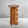Creative Co-Op Scalloped Edge Accent Table, Walnut Finish