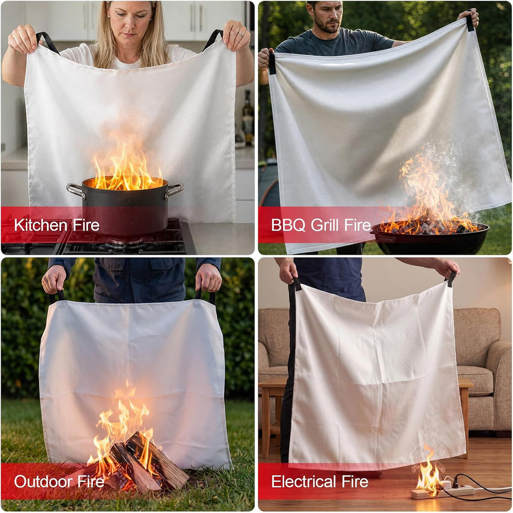 12 Pack Fire Blanket for Home, Kitchen, Camping, Warehouse
