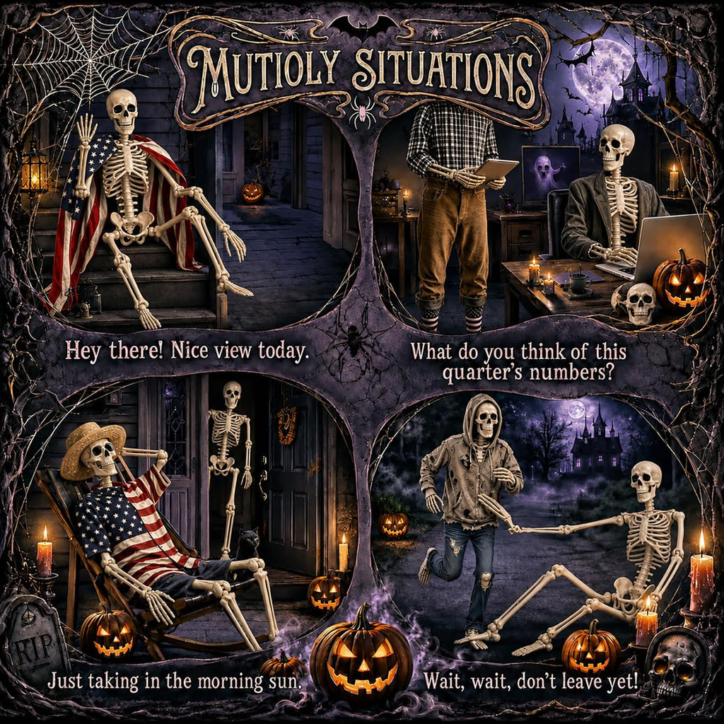 Abakuku 2 Pack 36" Halloween Skeleton Decorations,Human Bones for Halloween Party with Movable Joints,for Haunted Houses, Front Lawn, Graveyard Props