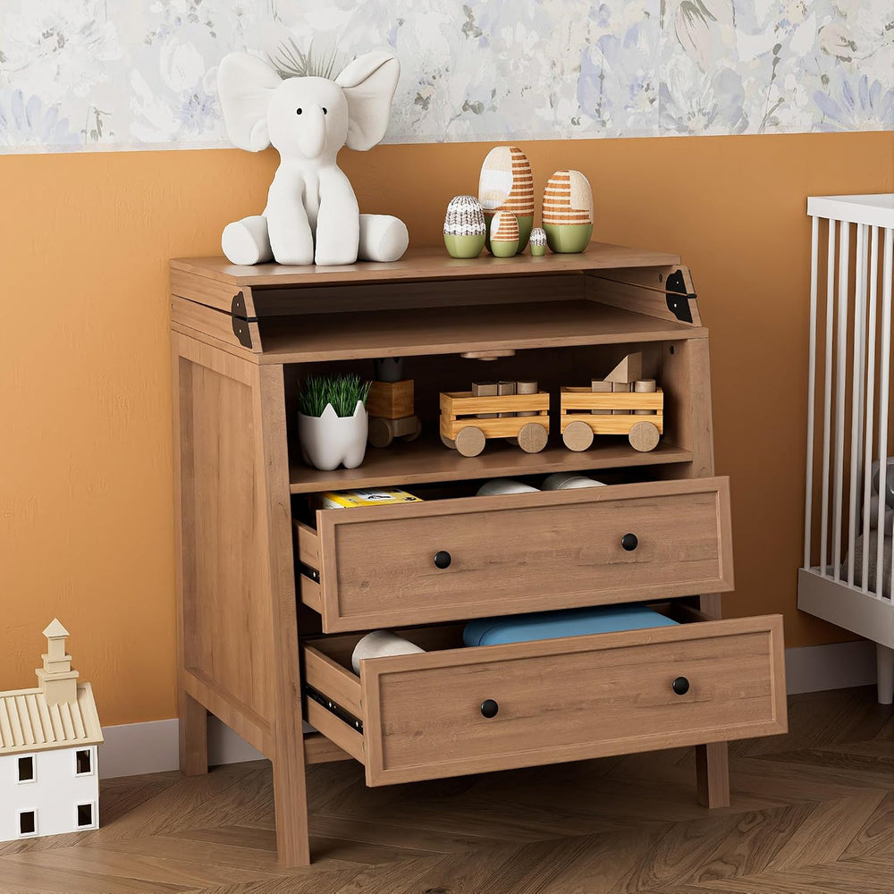 Changing Table Dresser with Foldable Tabletop