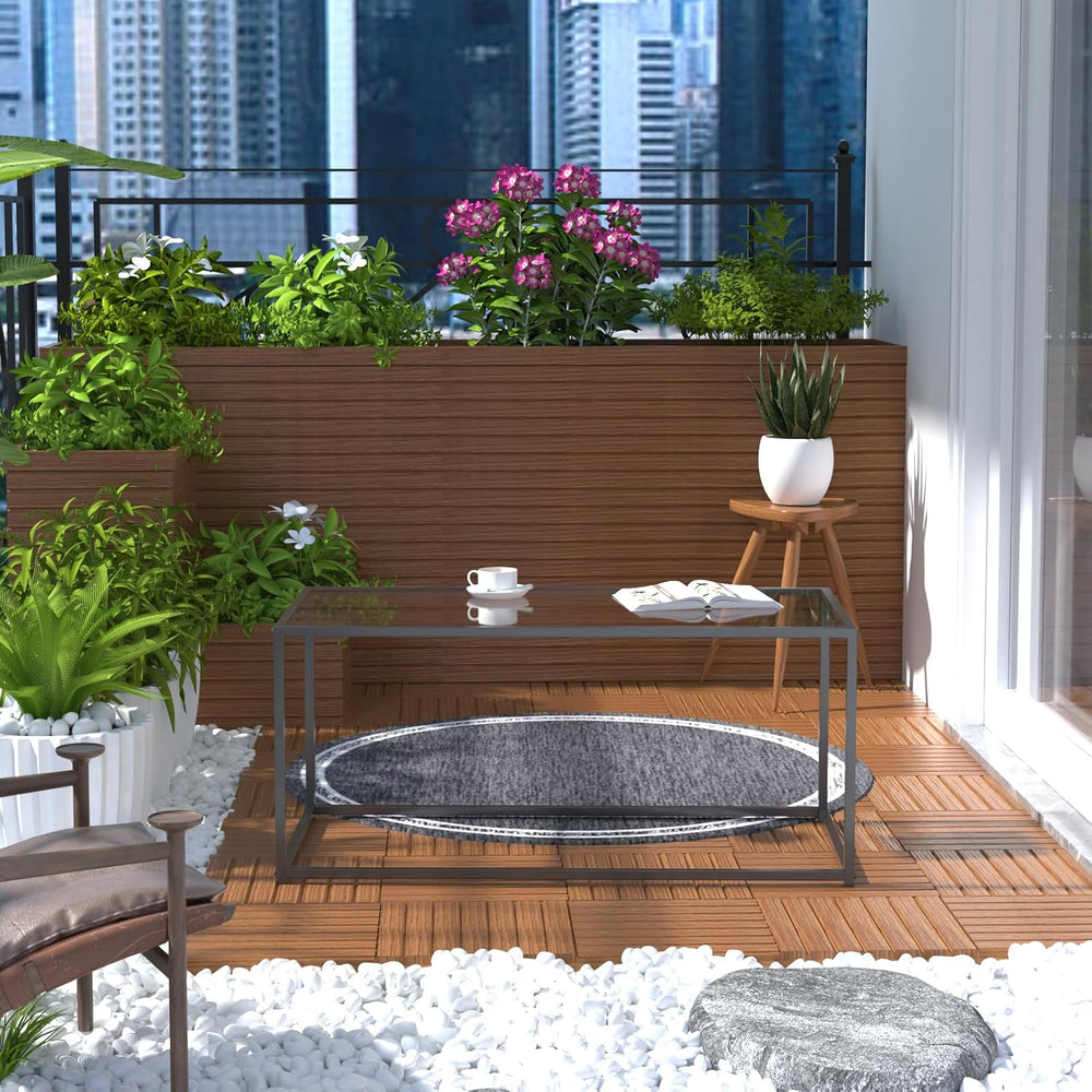 Glass Coffee Table Modern Center Table,Minimalist Coffee Table for Living Roo...