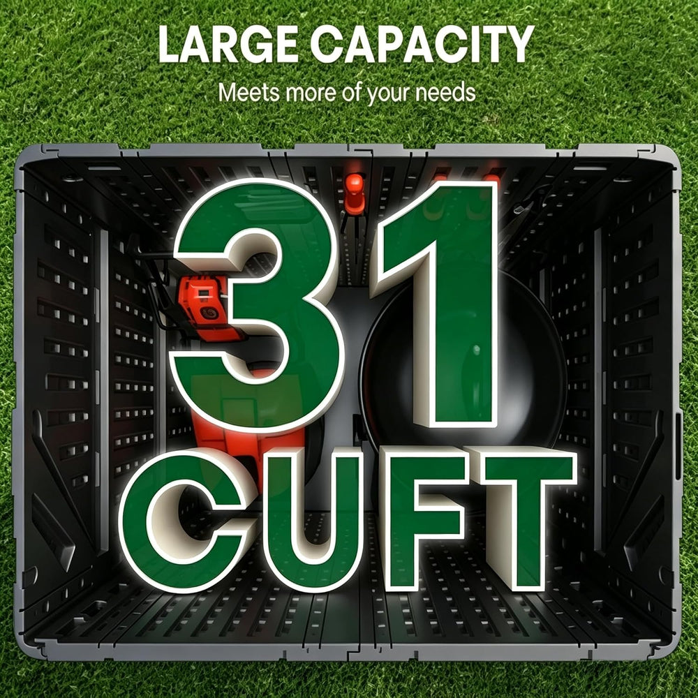 Outdoor Storage Cabinet Waterproof 31 Cu.Ft with Lockable Doors