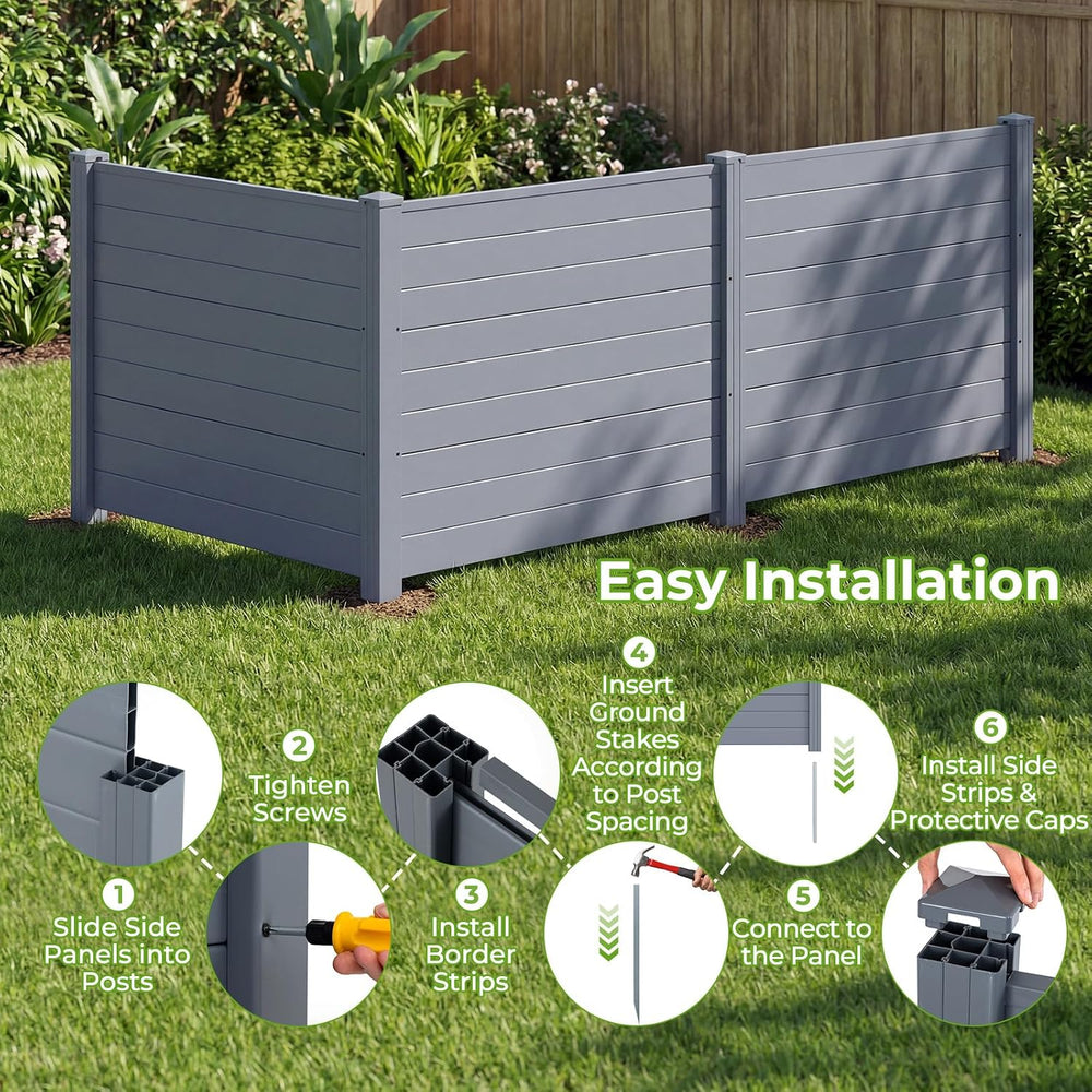 GIANTEX 36''H x 48''W Air Conditioner Fence Privacy Screen 3 ...