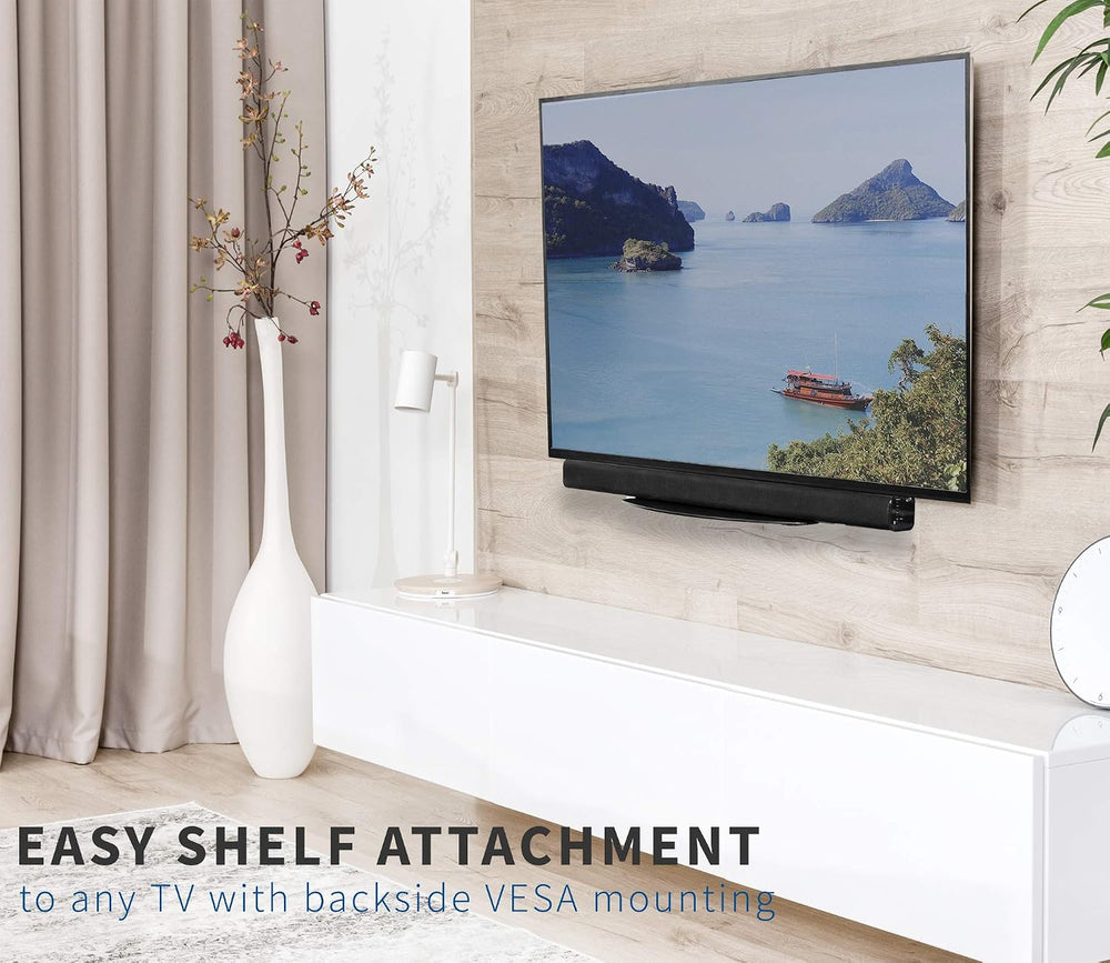 VIVO Black 18 in Under Above VESA Back of TV Wall Mount Shelf, MOUNT-SF04R
