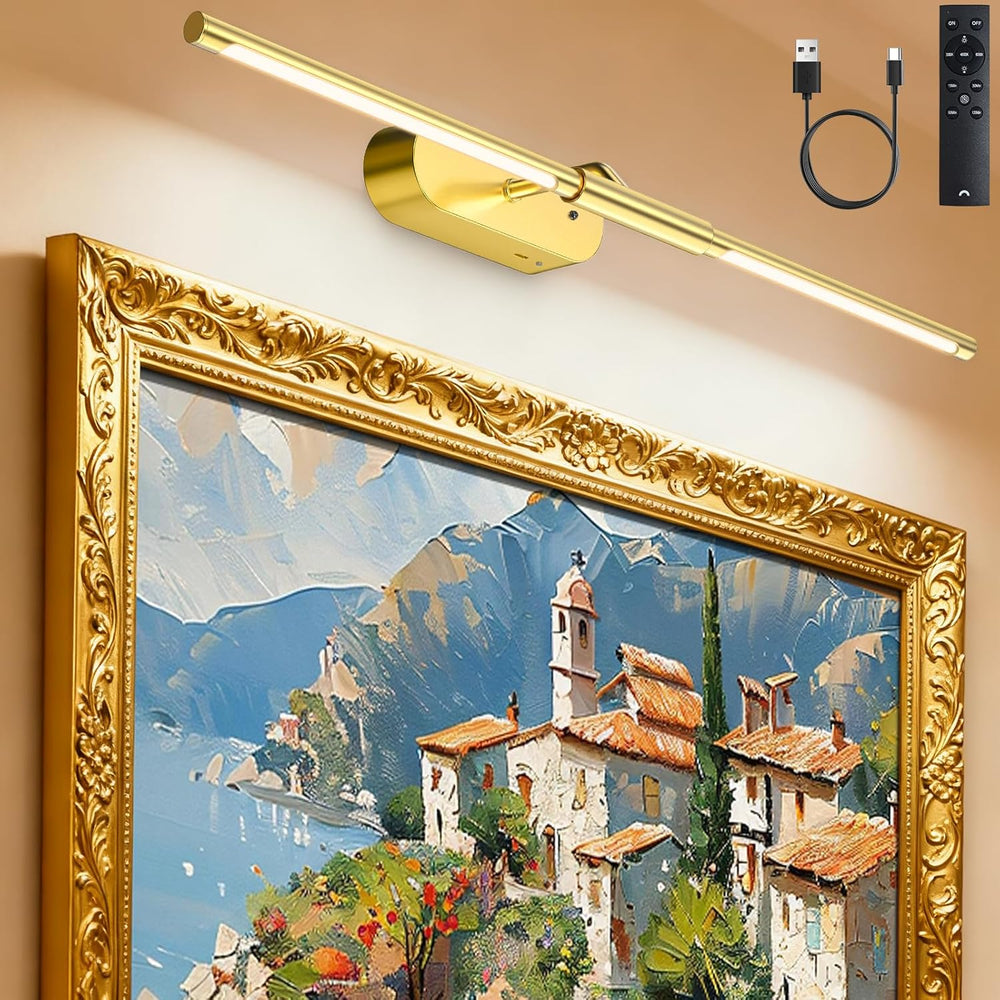 Glendan 24" Wireless Picture Lights for Wall, Rechargeable Art Light
