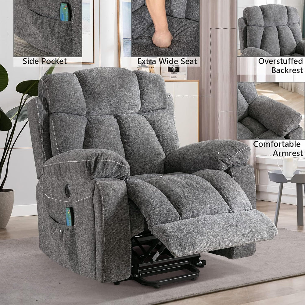 CANMOV Power Lift Recliner Chair for Elderly, Lift Chair with Massage Heat