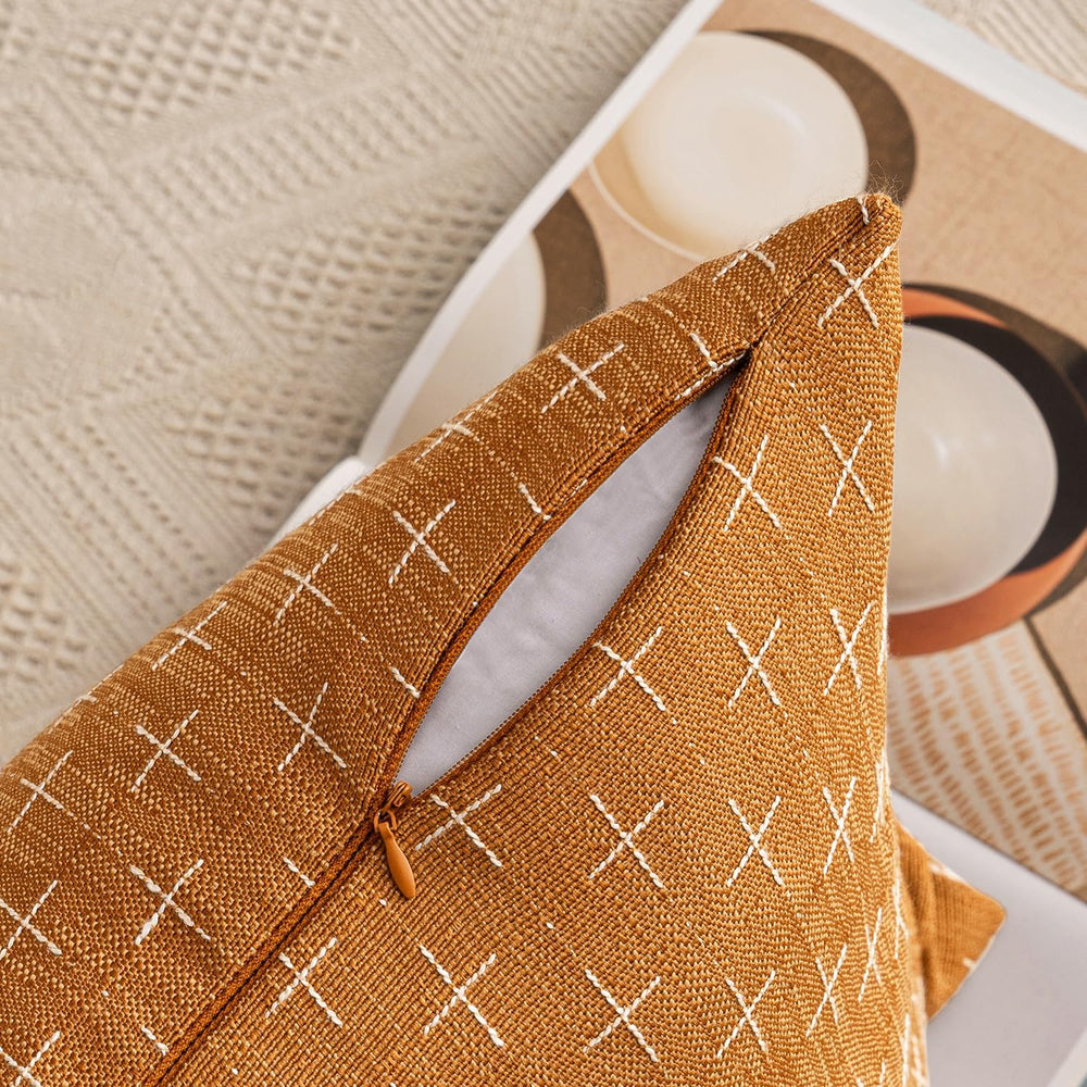 MIULEE Pack of 2 Decorative Burlap Linen Spring Throw Pillow Covers Farmhouse...