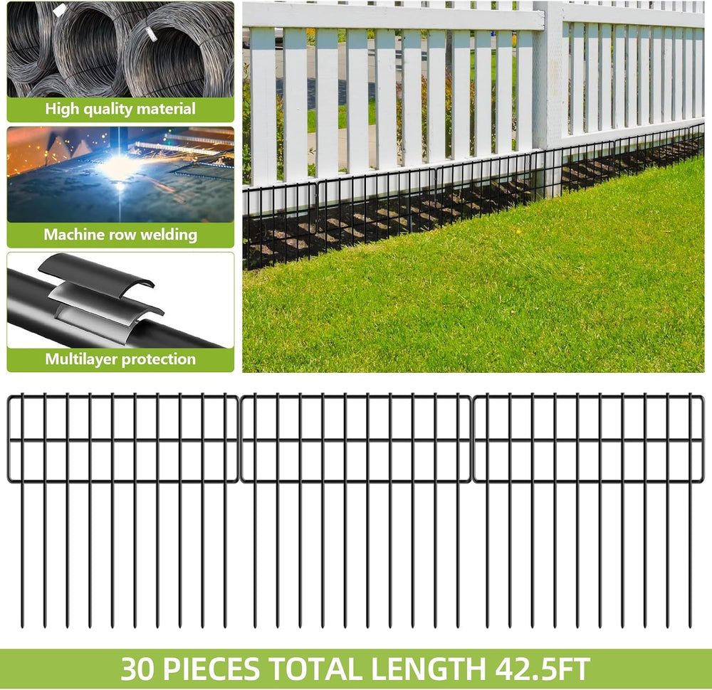42.5ft(L) x 13in(H) Animal Barrier Fence, 30 Panels No Dig Fence, Garden Fenc...