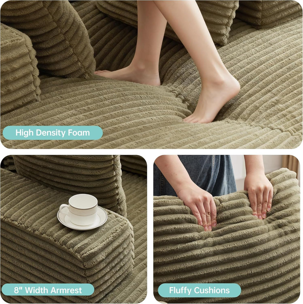 Boneless Couch Chaise Lounge Chair, 54" Oversized Cloud Sofa with Deep S...
